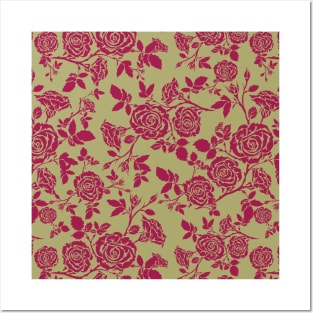 Rose Tan repeating pattern Posters and Art